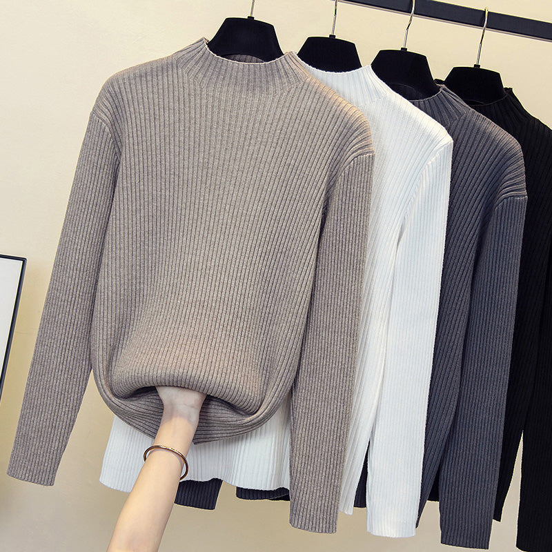 Plus Size High Neck Knit Sweater