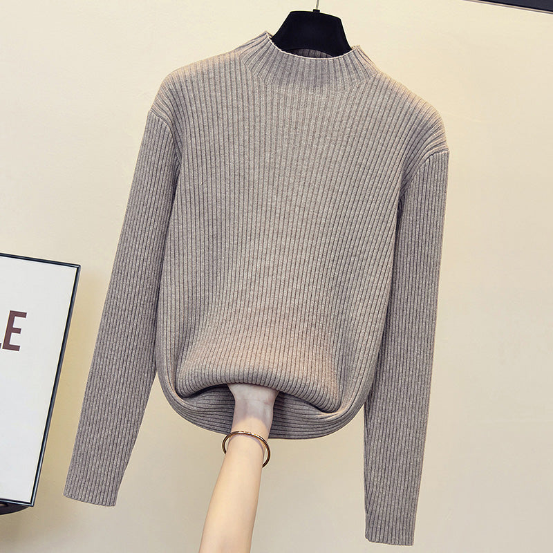 Plus Size High Neck Knit Sweater