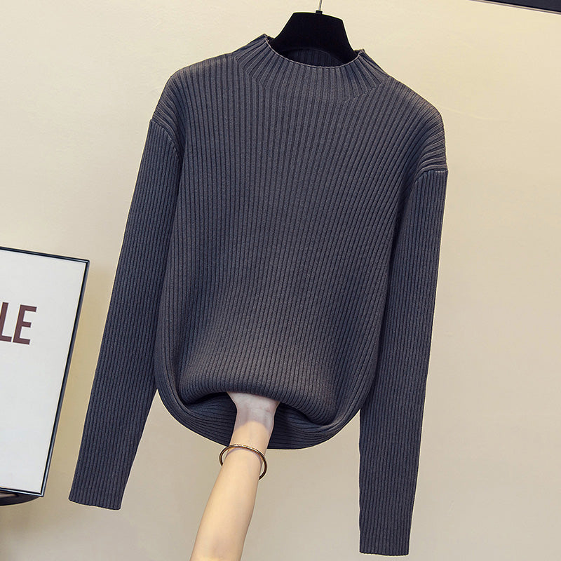Plus Size High Neck Knit Sweater
