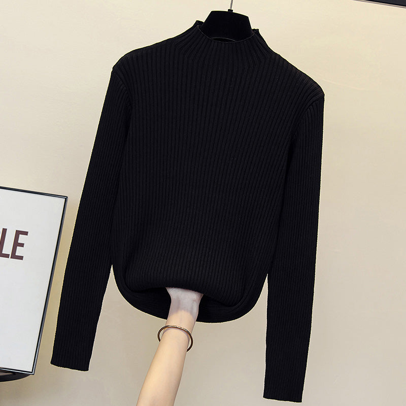 Plus Size High Neck Knit Sweater