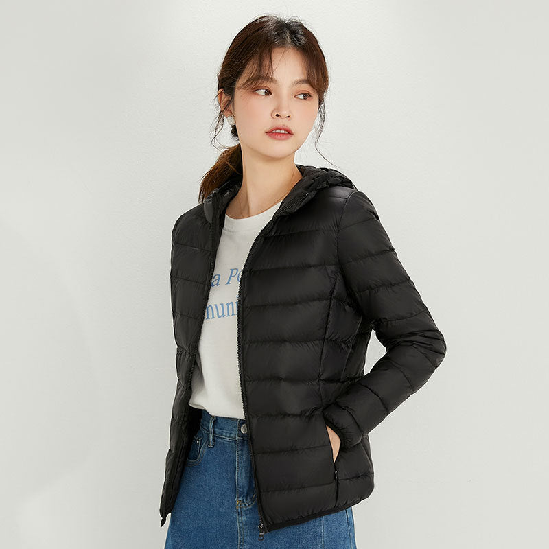 Plus Size Hooded Lightweight Down Jacket