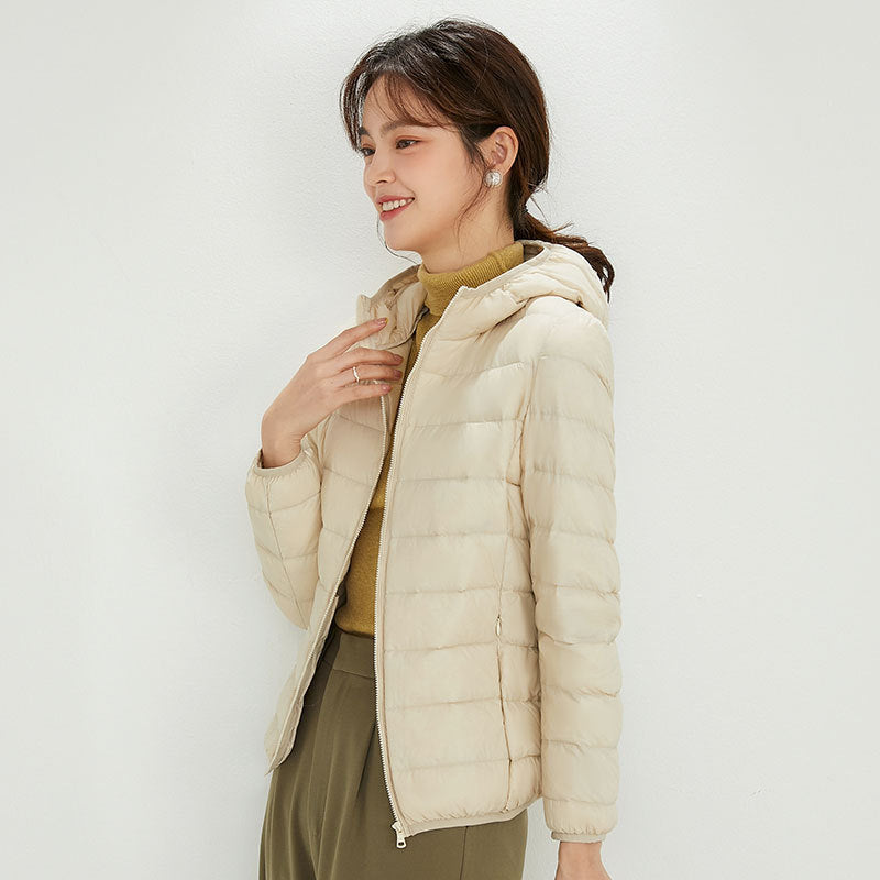Plus Size Hooded Lightweight Down Jacket