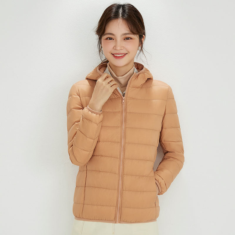 Plus Size Hooded Lightweight Down Jacket
