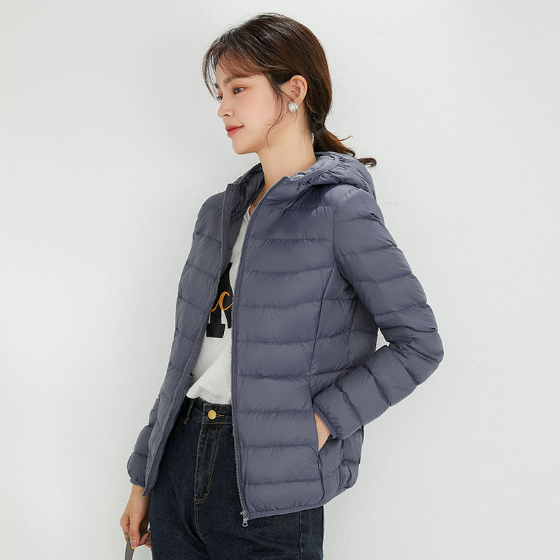 Plus Size Hooded Lightweight Down Jacket