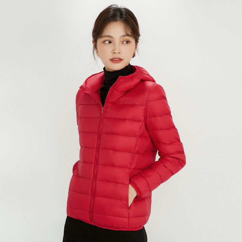 Plus Size Hooded Lightweight Down Jacket