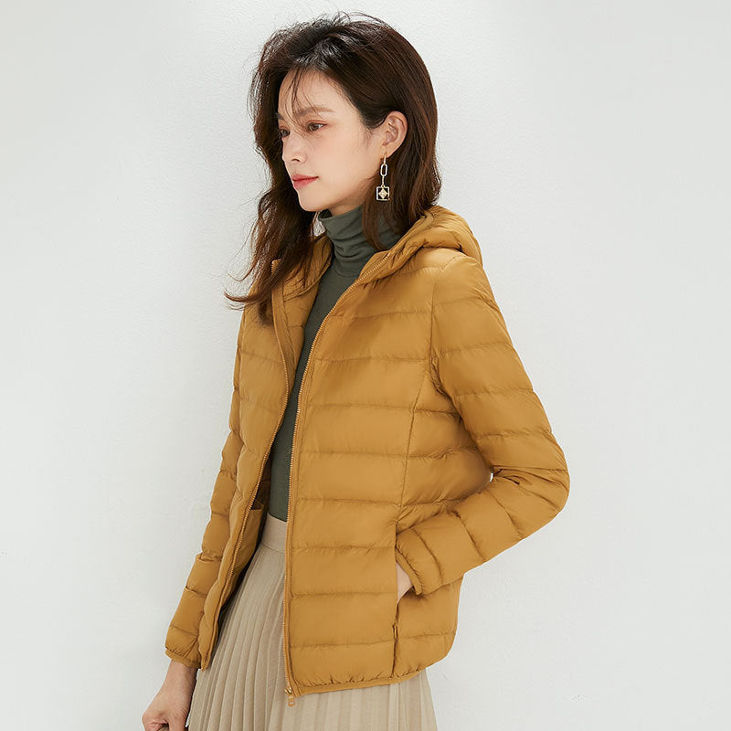 Plus Size Hooded Lightweight Down Jacket