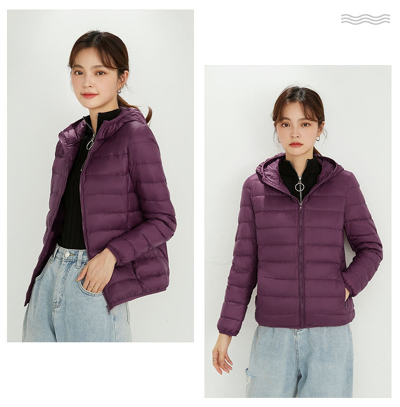 Plus Size Hooded Lightweight Down Jacket