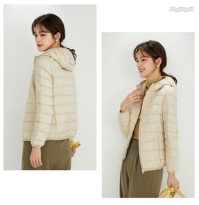 Plus Size Hooded Lightweight Down Jacket