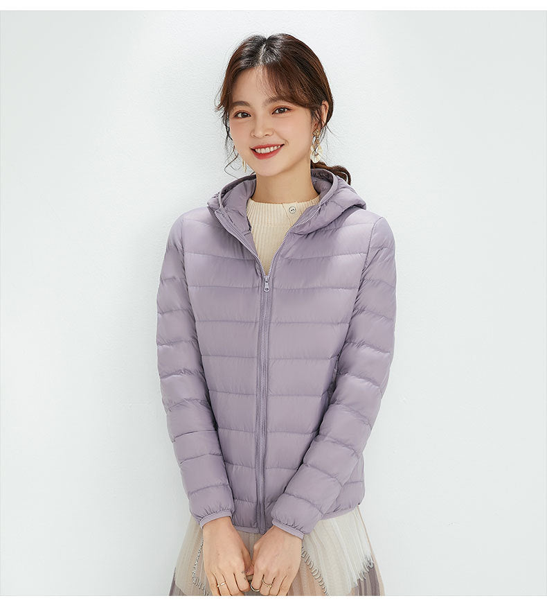 Plus Size Hooded Lightweight Down Jacket
