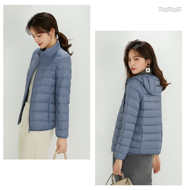Plus Size Hooded Lightweight Down Jacket