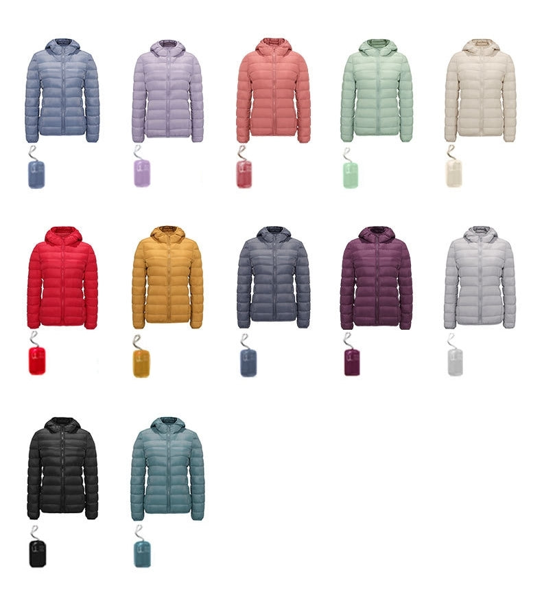Plus Size Hooded Lightweight Down Jacket