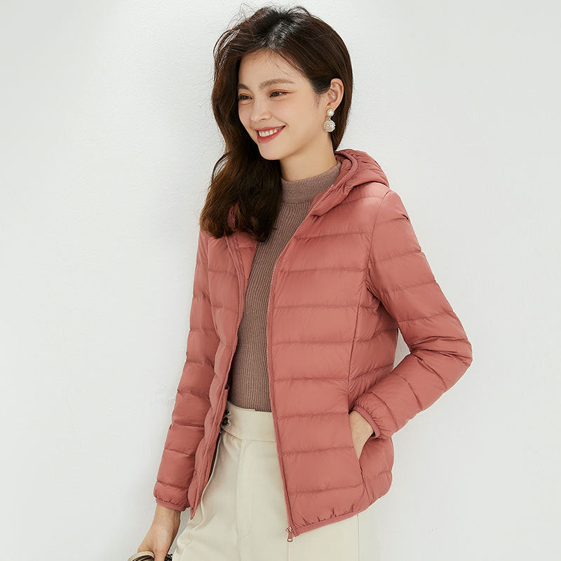 Plus Size Hooded Lightweight Down Jacket