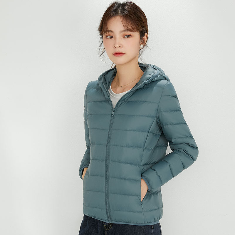Plus Size Hooded Lightweight Down Jacket