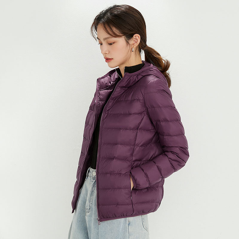 Plus Size Hooded Lightweight Down Jacket