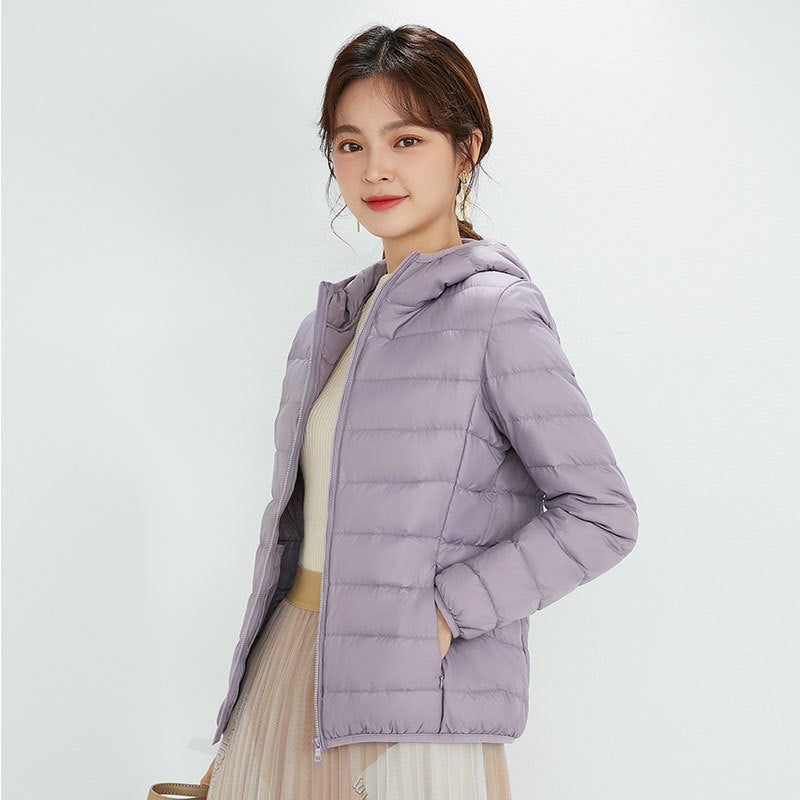 Plus Size Hooded Lightweight Down Jacket