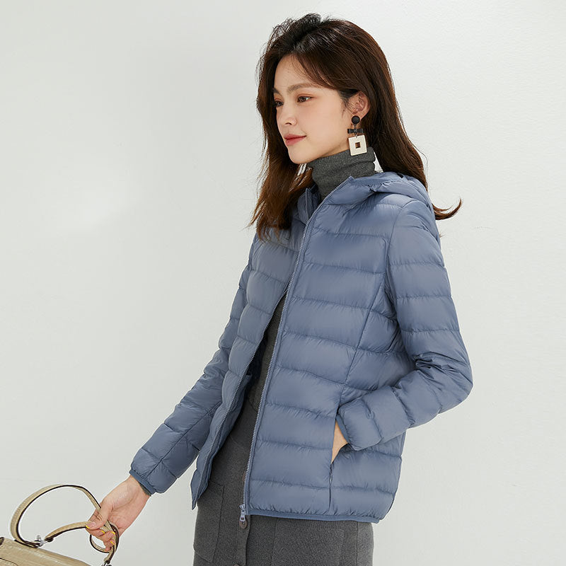Plus Size Hooded Lightweight Down Jacket