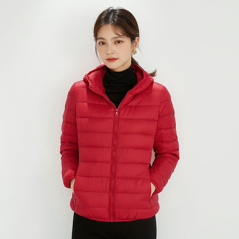 Plus Size Hooded Lightweight Down Jacket