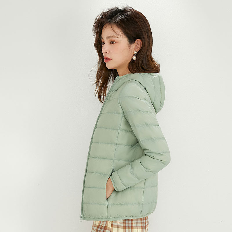 Plus Size Hooded Lightweight Down Jacket