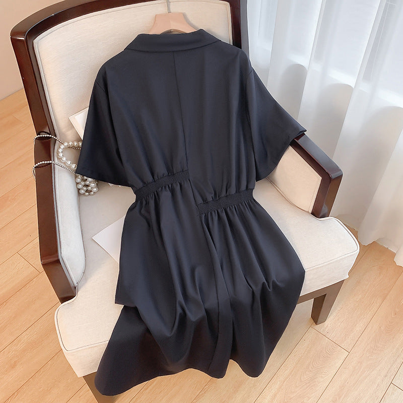 Plus Size Irregular Brooch Shirt Dress (EXTRA BIG SIZE)