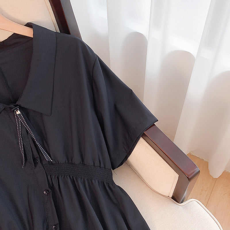 Plus Size Irregular Brooch Shirt Dress (EXTRA BIG SIZE)
