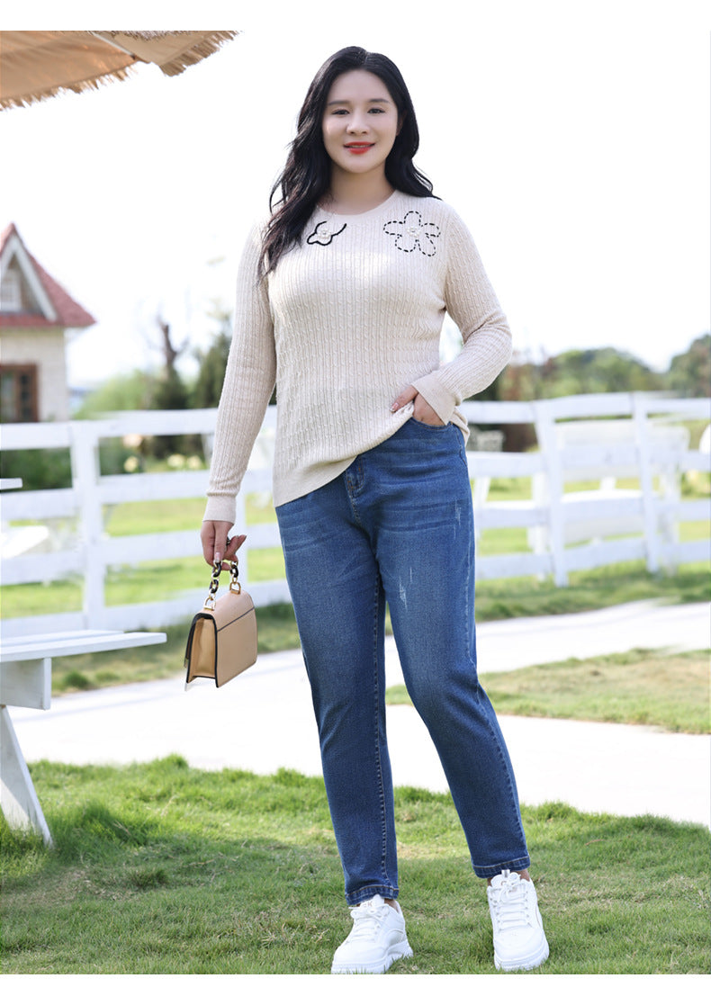 Plus Size Ripped Skinny Jeans (EXTRA BIG SIZE)
