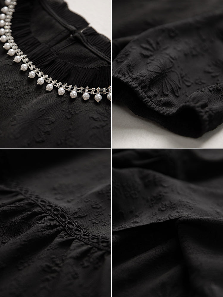 Plus Size Jewel Neckline Shift Dress