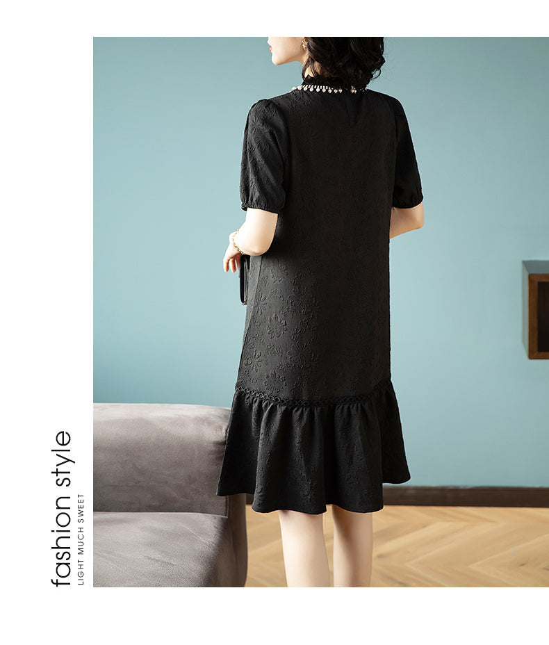 Plus Size Jewel Neckline Shift Dress