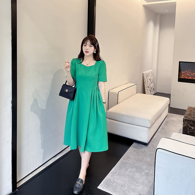 Plus Size Korean A-Line Midi Dress