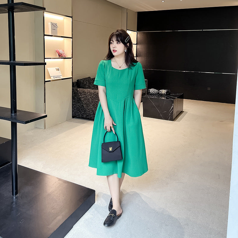 Plus Size Korean A-Line Midi Dress