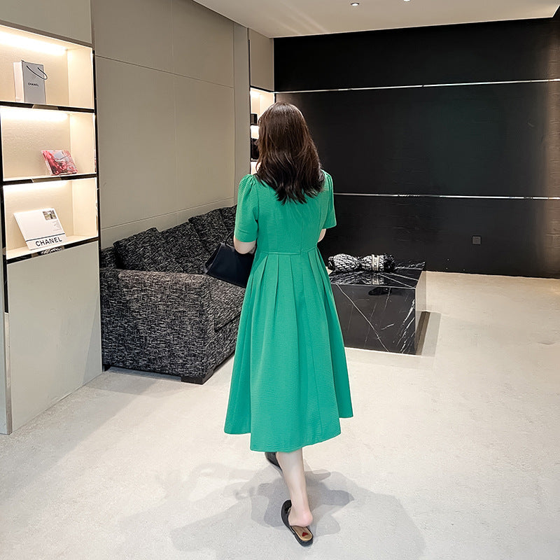 Plus Size Korean A-Line Midi Dress