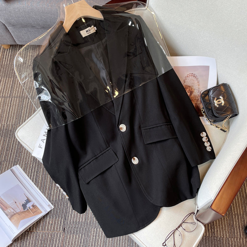Plus Size Korean Tunic Blazer