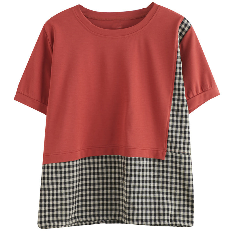 Plus Size Gingham Layer Blouse