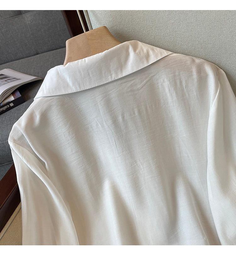 Plus Size Korean Button Loose Shirt Blouse