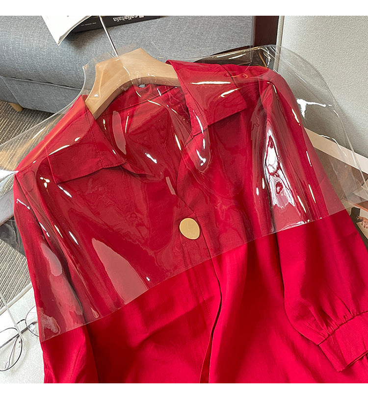 Plus Size Korean Button Loose Shirt Blouse