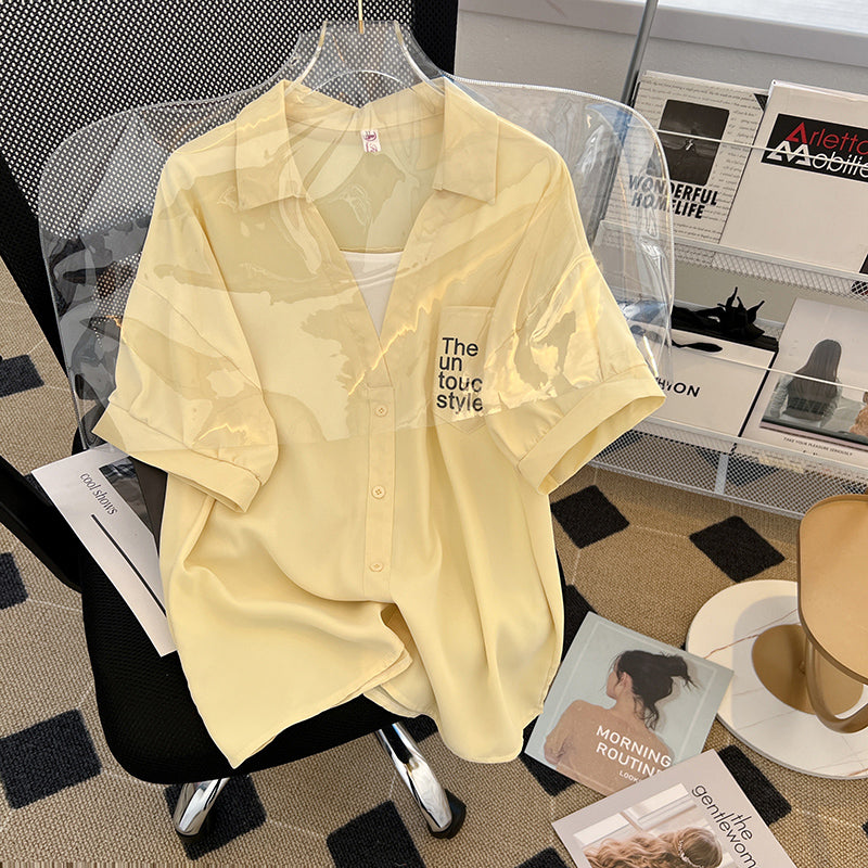 Plus Size Korean Loose Layer Shirt Blouse