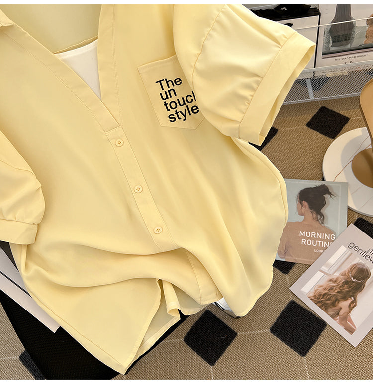 Plus Size Korean Loose Layer Shirt Blouse
