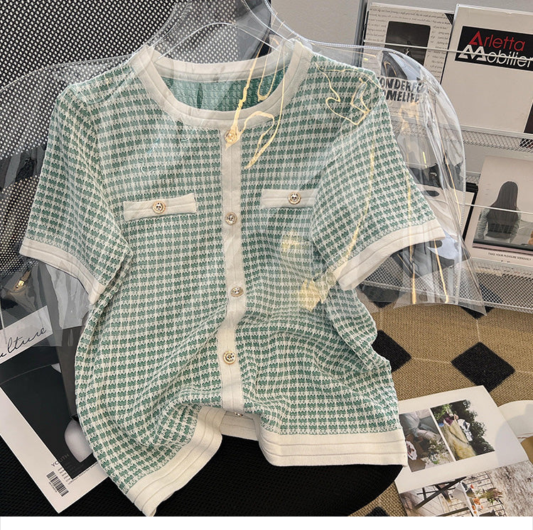 Plus Size Korean Chanelesque Knit Blouse