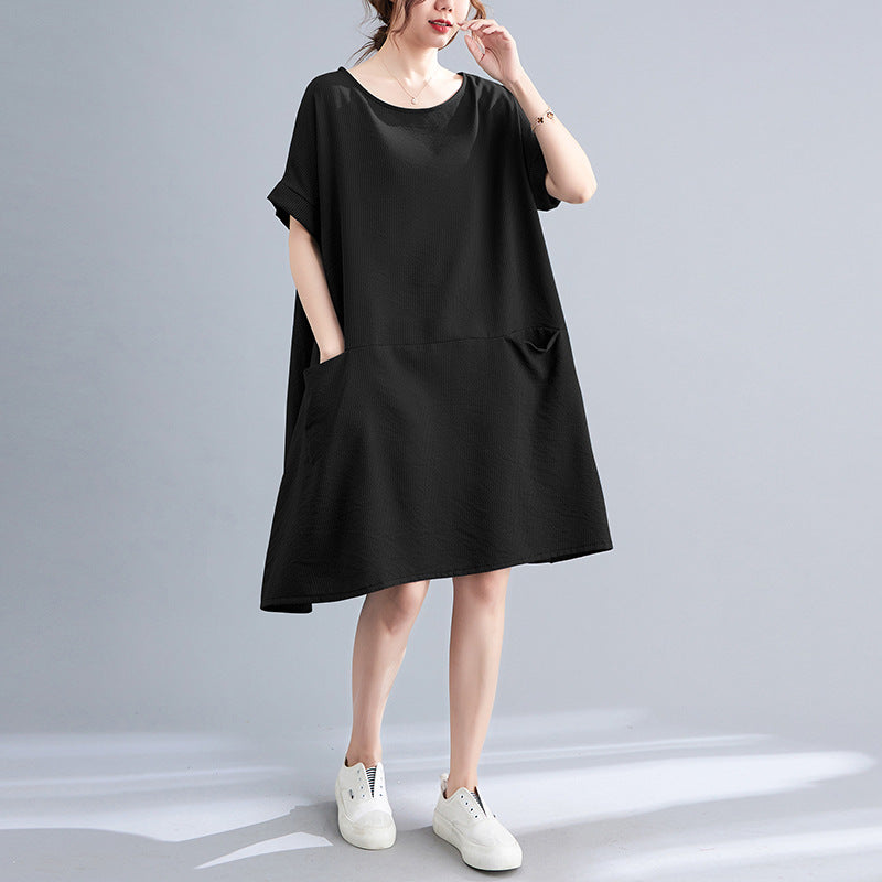 Plus Size Pockets Shift Dress