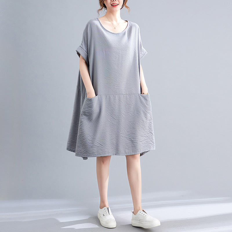 Plus Size Pockets Shift Dress