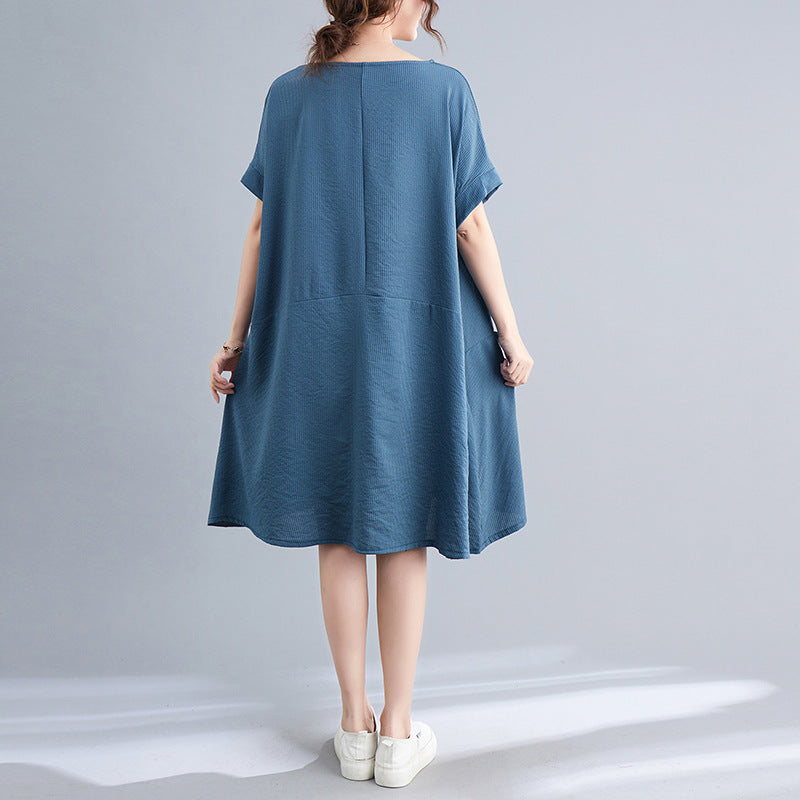 Plus Size Pockets Shift Dress