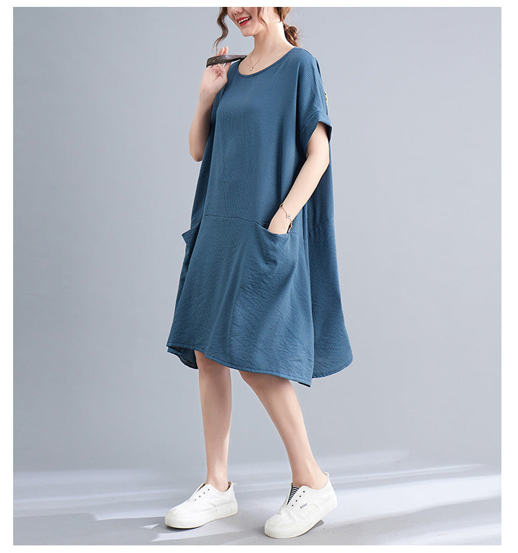 Plus Size Pockets Shift Dress