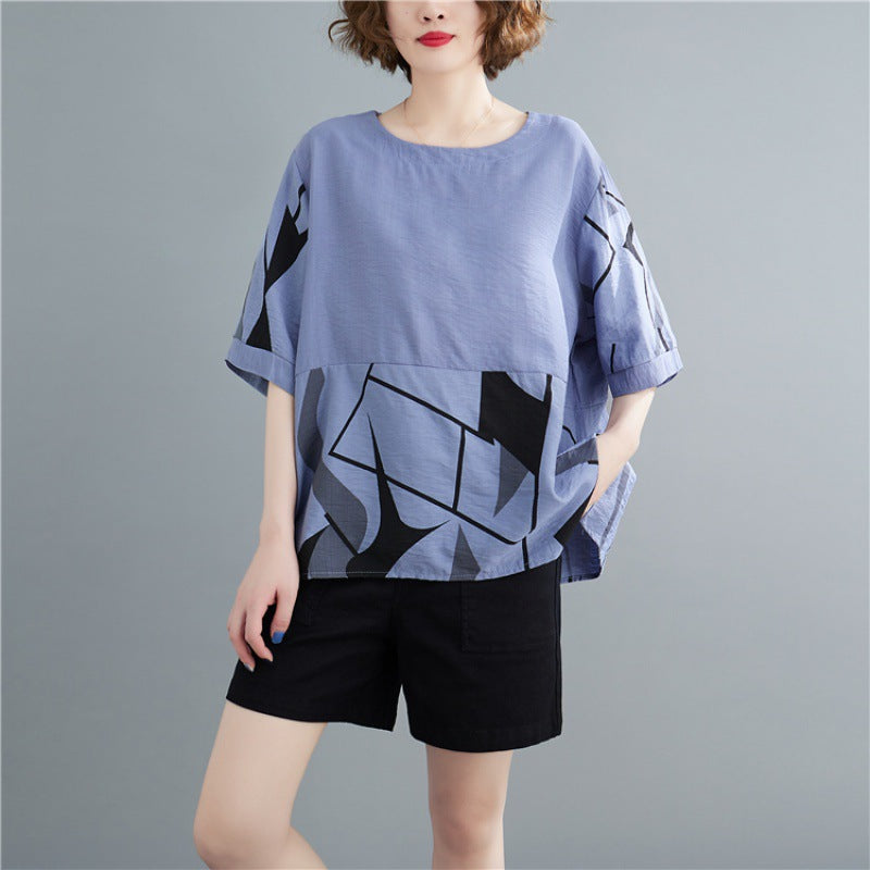 Plus Size Shapes Block Blouse