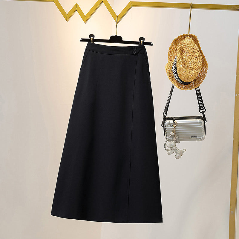 Plus Size A Line Midi Skirt