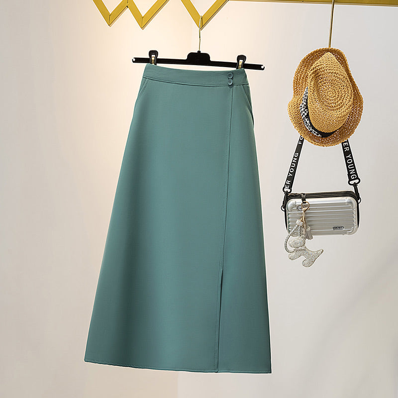 Plus Size A Line Midi Skirt