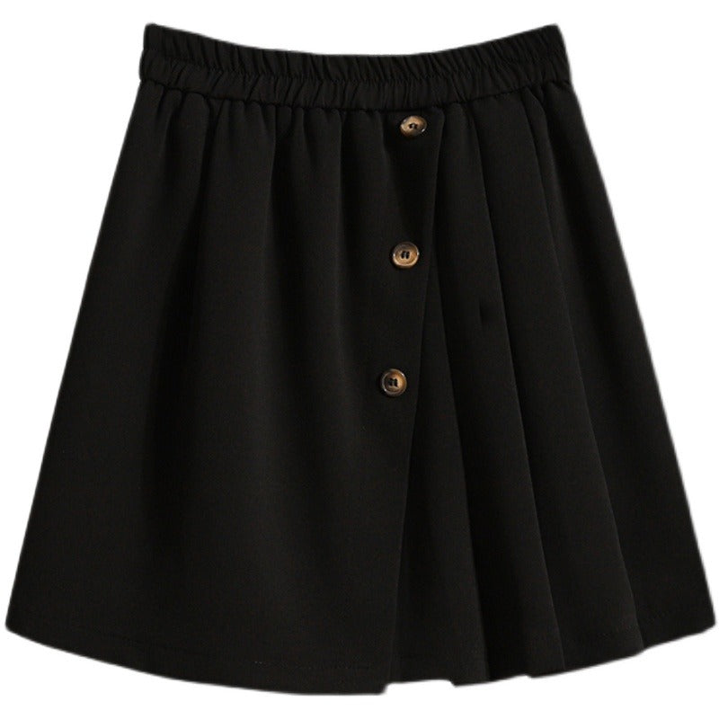 Plus Size Korean A Line Button Mini Skorts