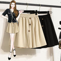Plus Size Korean A Line Button Mini Skorts