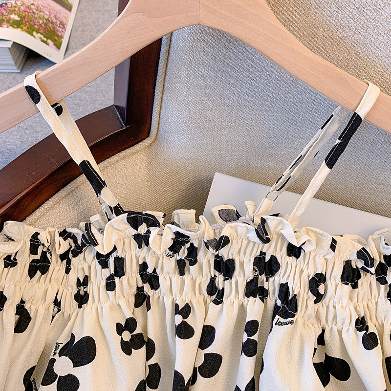 Plus Size Korean Print Off Shoulder Blouse