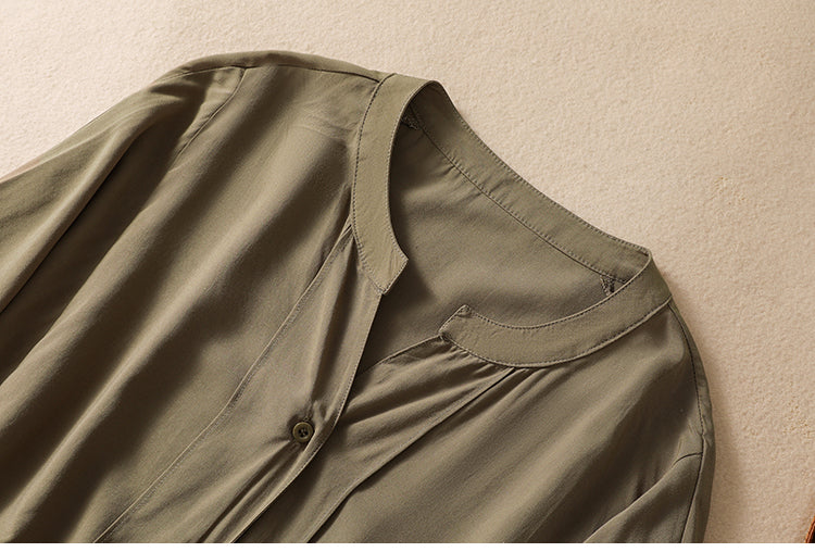 Plus Size Notch Neck Loose Blouse