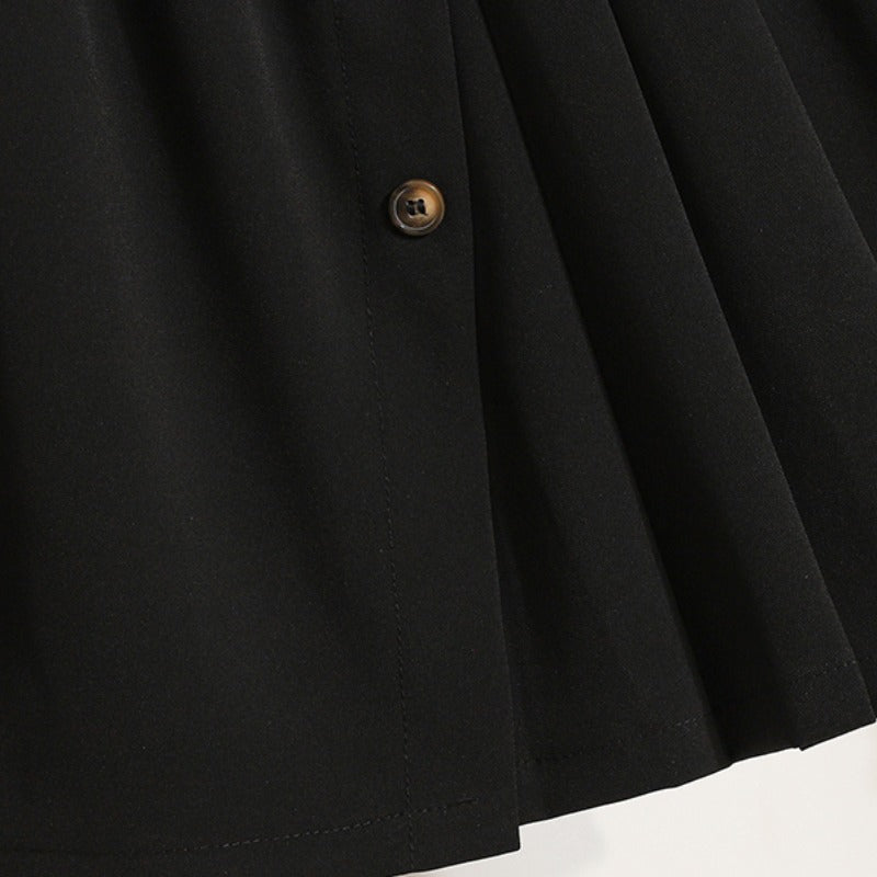 Plus Size Korean A Line Button Mini Skorts