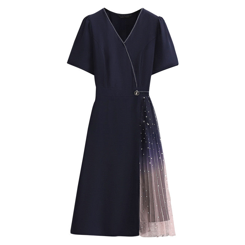 Plus Size Korean Ombre Pleat Dress